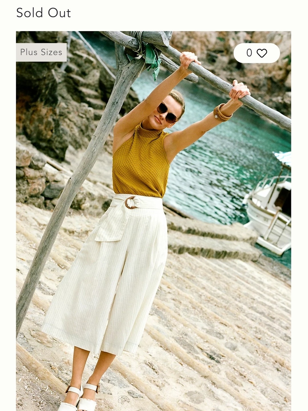 Anthropologie Palm Beach Belted Wide-Leg Pants Size 8 - Picture 2 of 7